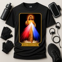 Divine Mercy Jesus I Trust In You Catholic Cooling Performance Crew T-Shirt