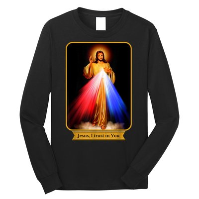 Divine Mercy Jesus I Trust In You Catholic Long Sleeve Shirt
