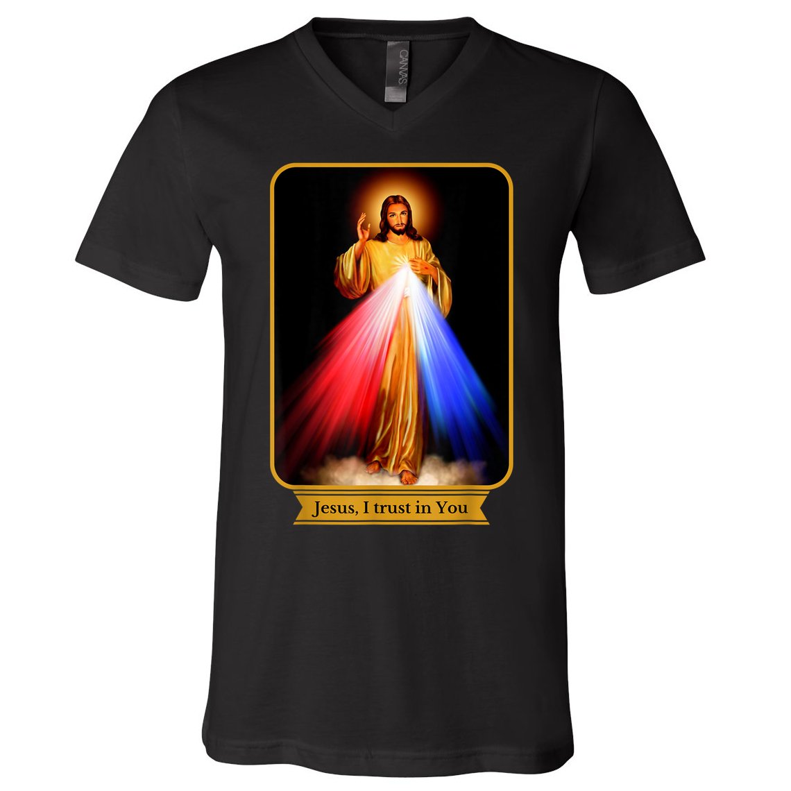 Divine Mercy Jesus I Trust In You Catholic V-Neck T-Shirt