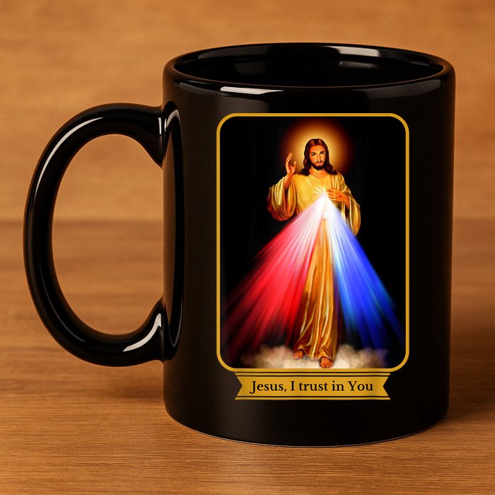 Divine Mercy Jesus I Trust In You Catholic 11oz C Handle Ceramic Mug