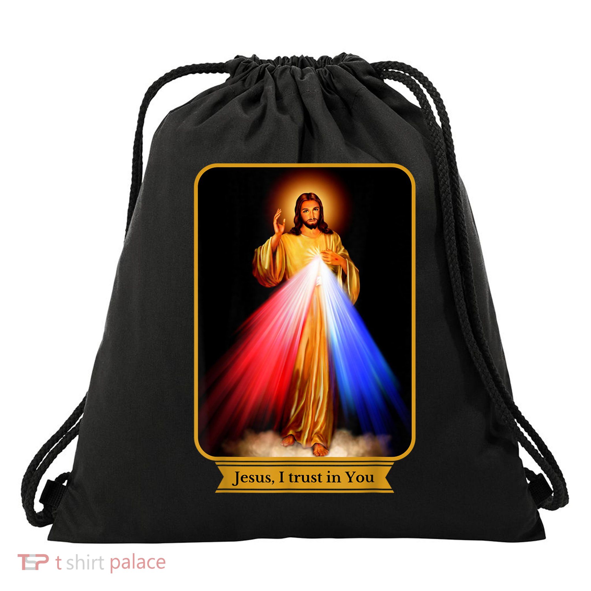 Divine Mercy Jesus I Trust In You Catholic Drawstring Bag