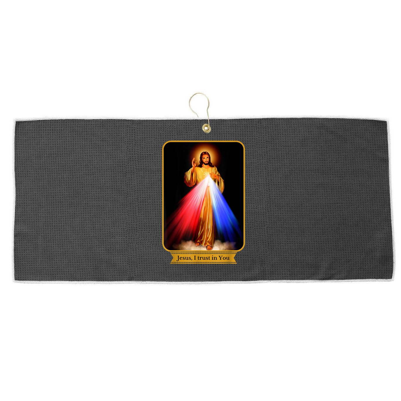 Divine Mercy Jesus I Trust In You Catholic Large Microfiber Waffle Golf Towel