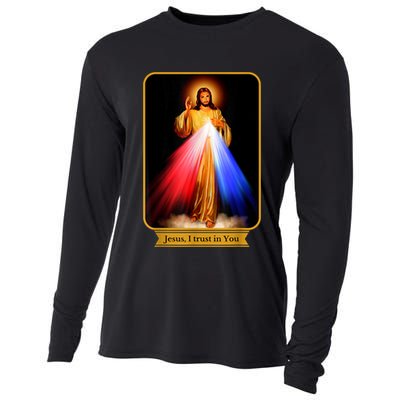 Divine Mercy Jesus I Trust In You Catholic Cooling Performance Long Sleeve Crew