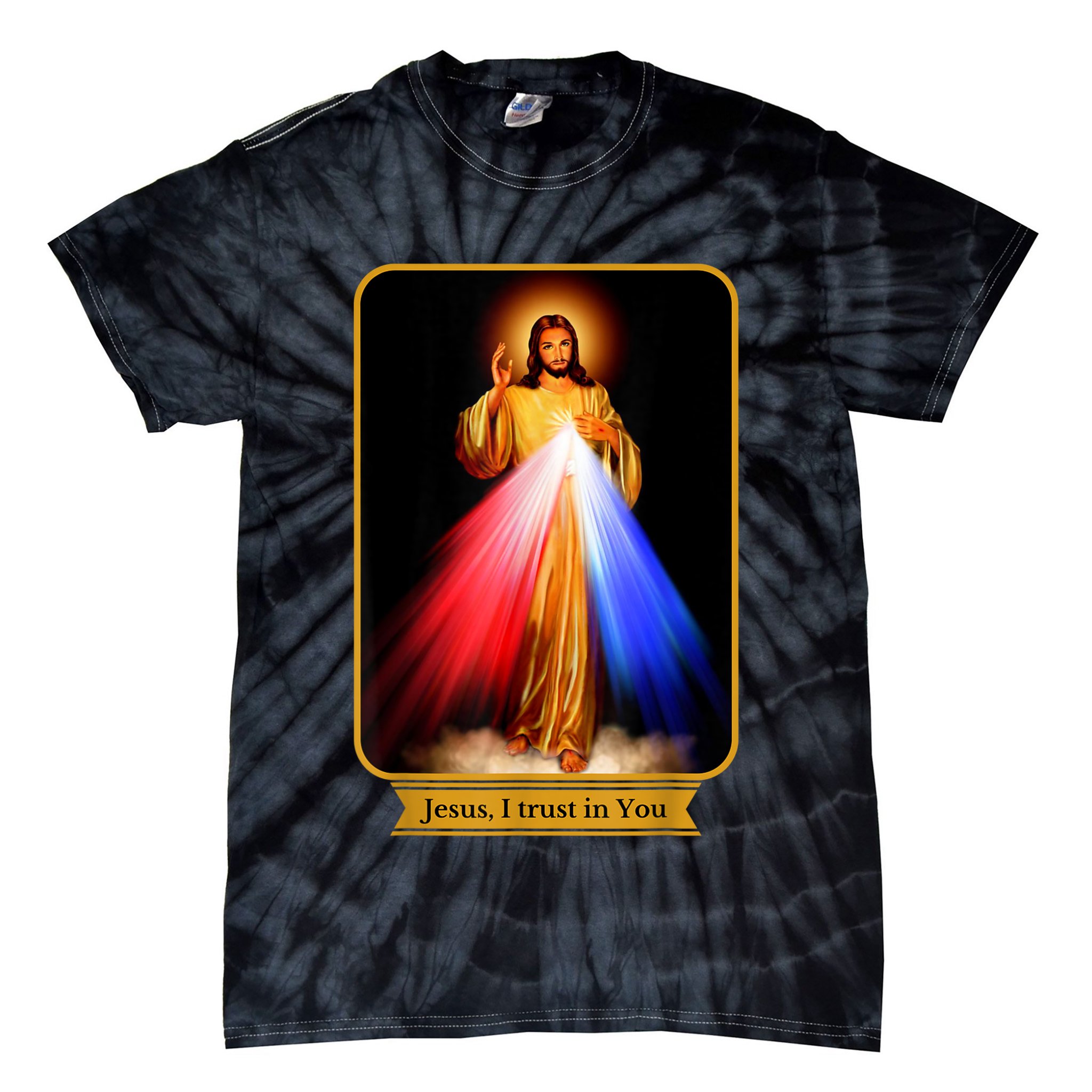 Divine Mercy Jesus I Trust In You Catholic Tie-Dye T-Shirt