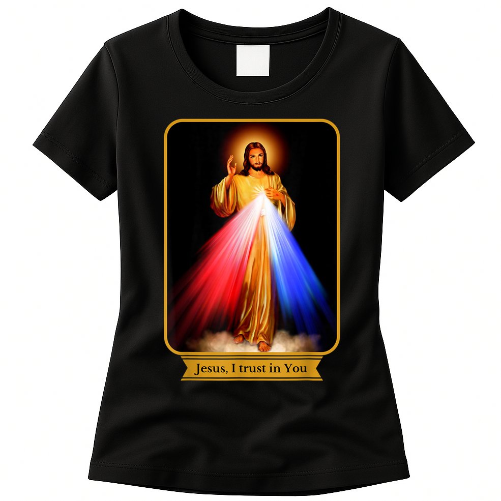 Divine Mercy Jesus I Trust In You Catholic Womens T-Shirt