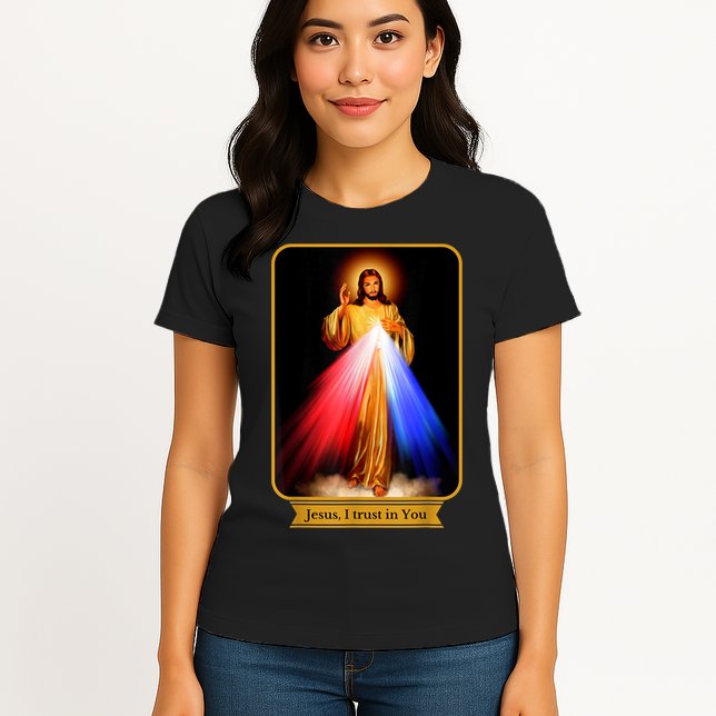 Divine Mercy Jesus I Trust In You Catholic Womens T-Shirt