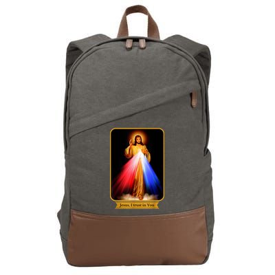 Divine Mercy Jesus I Trust In You Catholic Cotton Canvas Backpack