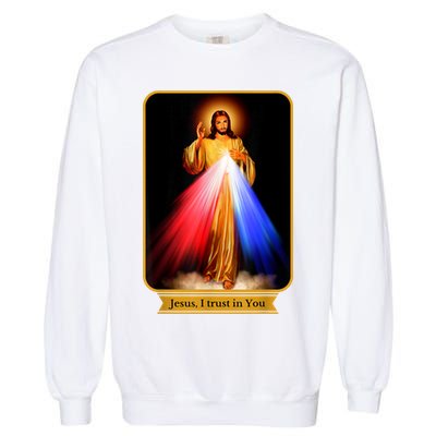 Divine Mercy Jesus I Trust In You Catholic Garment-Dyed Sweatshirt