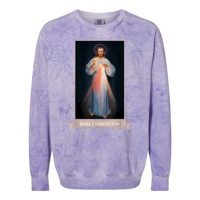 Divine Mercy Jesus I Trust In You Catholic Religious Colorblast Crewneck Sweatshirt