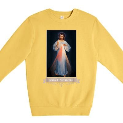 Divine Mercy Jesus I Trust In You Catholic Religious Premium Crewneck Sweatshirt