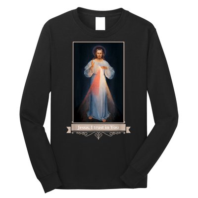 Divine Mercy Jesus I Trust In You Catholic Religious Long Sleeve Shirt