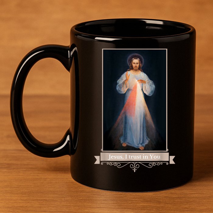 Divine Mercy Jesus I Trust In You Catholic Religious 11oz C Handle Ceramic Mug