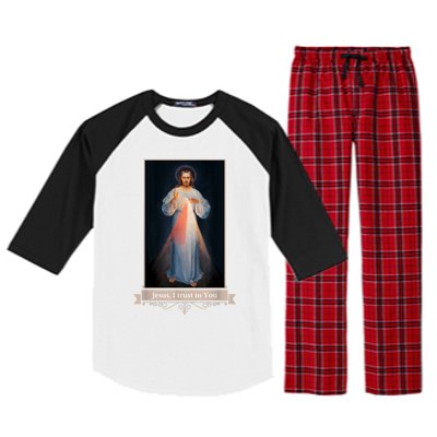 Divine Mercy Jesus I Trust In You Catholic Religious Raglan Sleeve Pajama Set