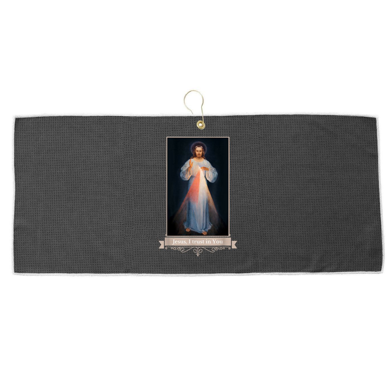 Divine Mercy Jesus I Trust In You Catholic Religious Large Microfiber Waffle Golf Towel