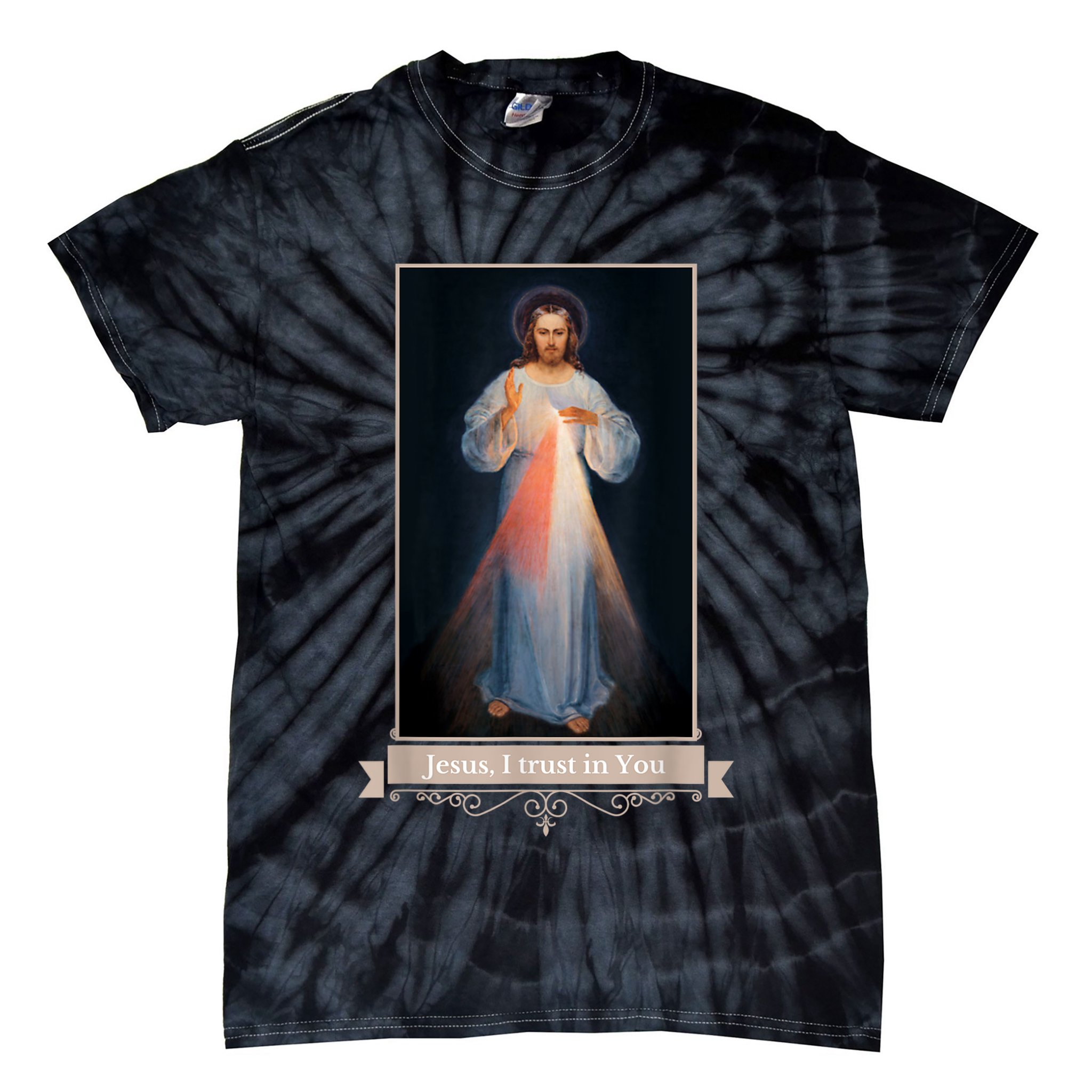 Divine Mercy Jesus I Trust In You Catholic Religious Tie-Dye T-Shirt