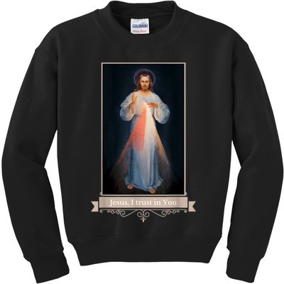 Divine Mercy Jesus I Trust In You Catholic Religious Kids Sweatshirt