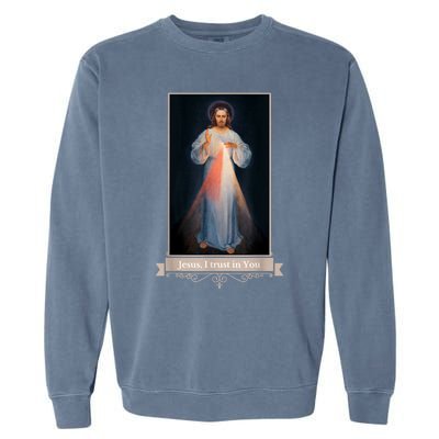 Divine Mercy Jesus I Trust In You Catholic Religious Garment-Dyed Sweatshirt