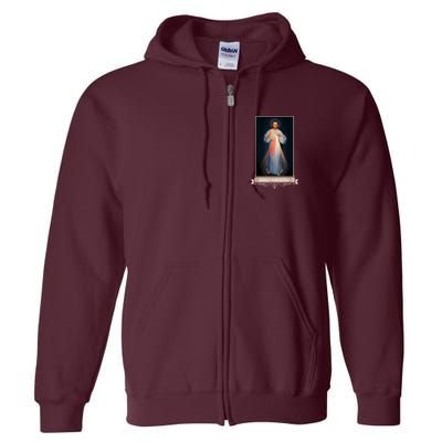 Divine Mercy Jesus I Trust In You Catholic Religious Full Zip Hoodie