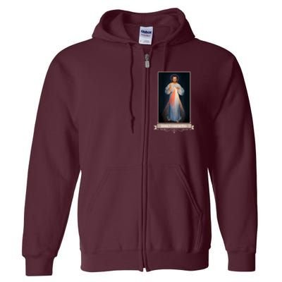 Divine Mercy Jesus I Trust In You Catholic Religious Full Zip Hoodie