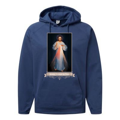 Divine Mercy Jesus I Trust In You Catholic Religious Performance Fleece Hoodie