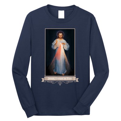 Divine Mercy Jesus I Trust In You Catholic Religious Long Sleeve Shirt