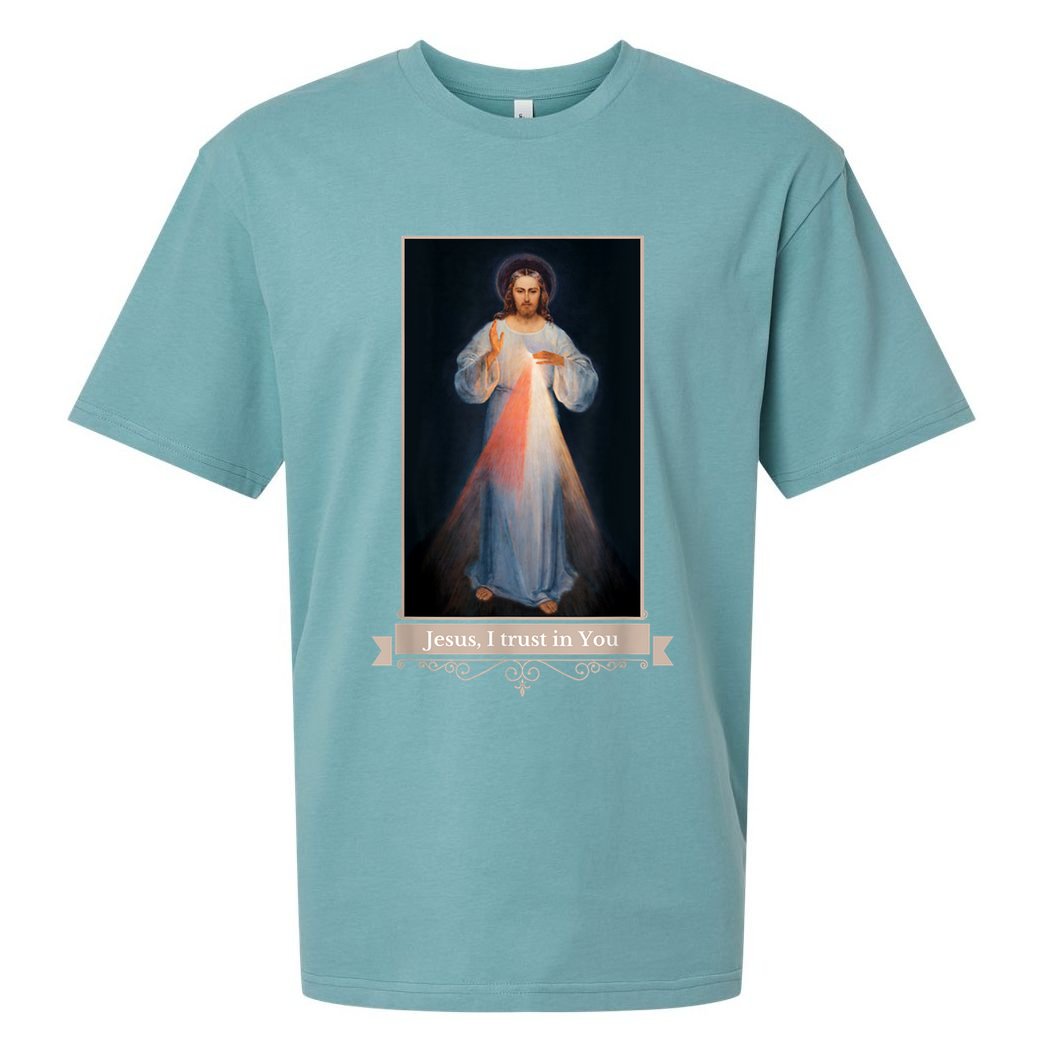 Divine Mercy Jesus I Trust In You Catholic Religious Sueded Cloud Jersey T-Shirt