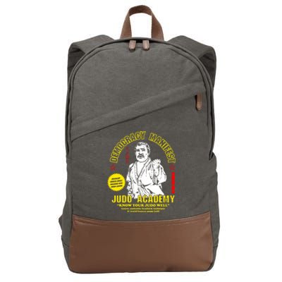 Democracy Manifest Judo Academy Funny Democracy Manifest Cotton Canvas Backpack