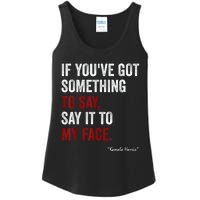 Debate Me Kamala Harris Tells To Trump  Say It To My Face  Ladies Essential Tank