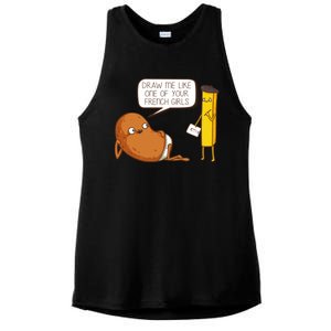 Draw Me Like One Of Your French Girls Fries Potato Funny Ladies PosiCharge Tri-Blend Wicking Tank