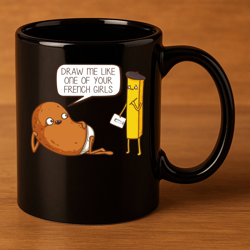 Draw Me Like One Of Your French Girls Fries Potato Funny 11oz C Handle Ceramic Mug