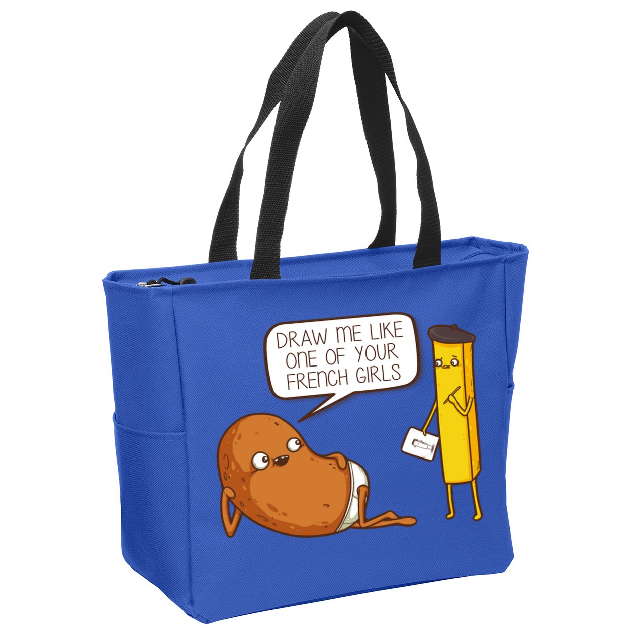 Draw Me Like One Of Your French Girls Fries Potato Funny Zip Tote Bag