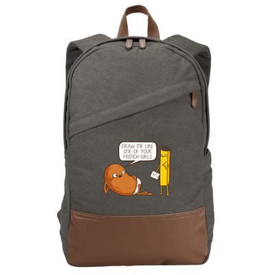 Draw Me Like One Of Your French Girls Fries Potato Funny Cotton Canvas Backpack