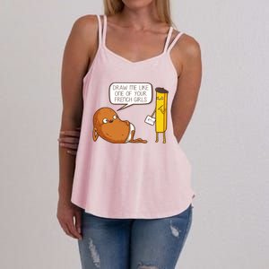 Draw Me Like One Of Your French Girls Fries Potato Funny Women's Strappy Tank