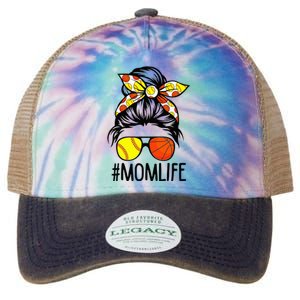 Dy Mom Life Softball Basketball Mommy Mothers Day Messy Bun Legacy Tie Dye Trucker Hat