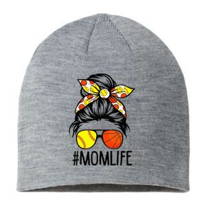 Dy Mom Life Softball Basketball Mommy Mothers Day Messy Bun Sustainable Beanie