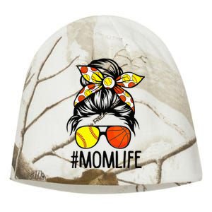 Dy Mom Life Softball Basketball Mommy Mothers Day Messy Bun Kati - Camo Knit Beanie