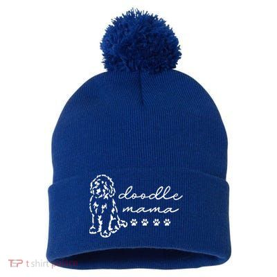 Doodle Mama Labradoodle Golden Gift Doodle Dog Lover Mom Gift Pom Pom 12in Knit Beanie