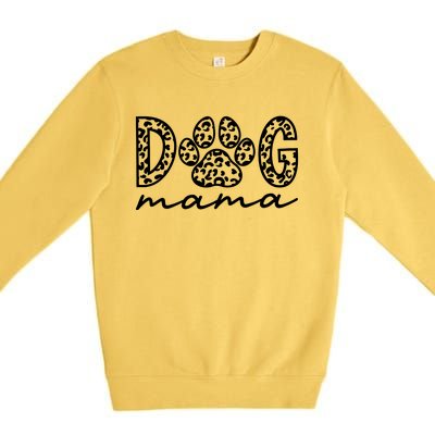 Dog Mama Leopard Dog Mom Leopard Dog Lover Premium Crewneck Sweatshirt