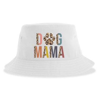 Dog Mama Leopard Paw Print Sustainable Bucket Hat