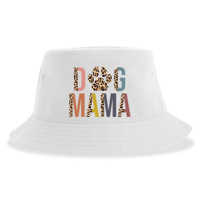 Dog Mama Leopard Paw Print Sustainable Bucket Hat