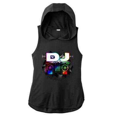 Dj Music Lover Music Player Sound Cool Funny Gift Ladies PosiCharge Tri-Blend Wicking Draft Hoodie Tank