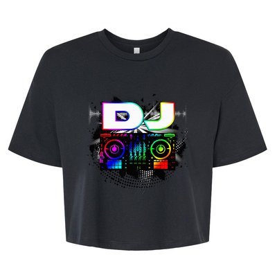 Dj Music Lover Music Player Sound Cool Funny Gift Bella+Canvas Jersey Crop Tee