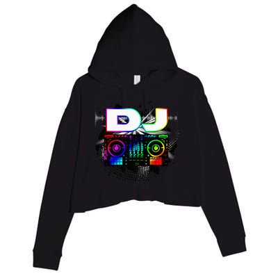 Dj Music Lover Music Player Sound Cool Funny Gift Crop Fleece Hoodie