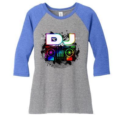 Dj Music Lover Music Player Sound Cool Funny Gift Women's Tri-Blend 3/4-Sleeve Raglan Shirt