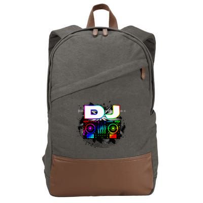 Dj Music Lover Music Player Sound Cool Funny Gift Cotton Canvas Backpack