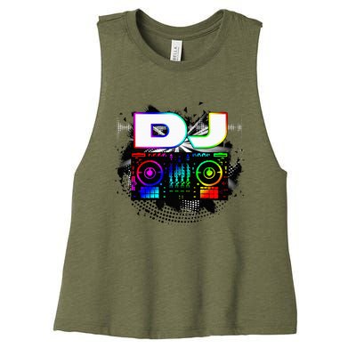 Dj Music Lover Music Player Sound Cool Funny Gift Women's Racerback Cropped Tank