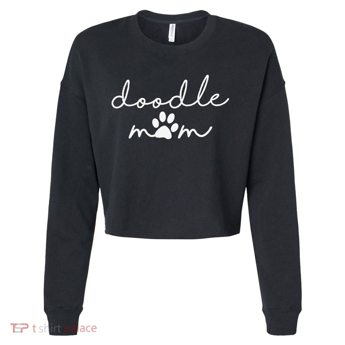 Doodle Mom Labradoodle Bernedoodle Goldendoodle Mama Cropped Pullover Crew