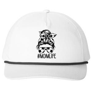 Dy Mom Life Soccer Lover Mothers Day Messy Bun Snapback Five-Panel Rope Hat