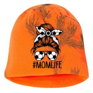 Dy Mom Life Soccer Lover Mothers Day Messy Bun Kati - Camo Knit Beanie