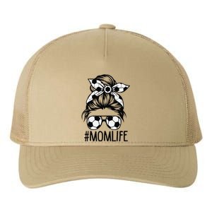 Dy Mom Life Soccer Lover Mothers Day Messy Bun Yupoong Adult 5-Panel Trucker Hat